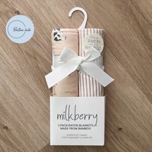 ❣️SOLD❣️ Milk Berry 2 Pack Rayon Baby Blankets made from Bamboo